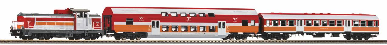 PIKO 57114 - H0 - Start-Set Personenzug Diesellok Sm42 + 2 Personenwagen, Polregio, Ep. VI